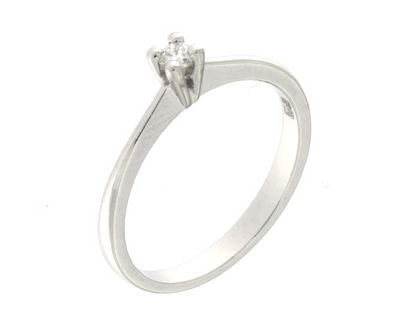 Anello Solitario con Diamanti e Oro Bianco Mirco Visconti LF299/10