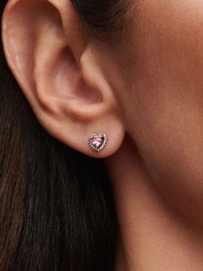 Orecchini Cuori in Rilievo Rosa Pandora 298427C01