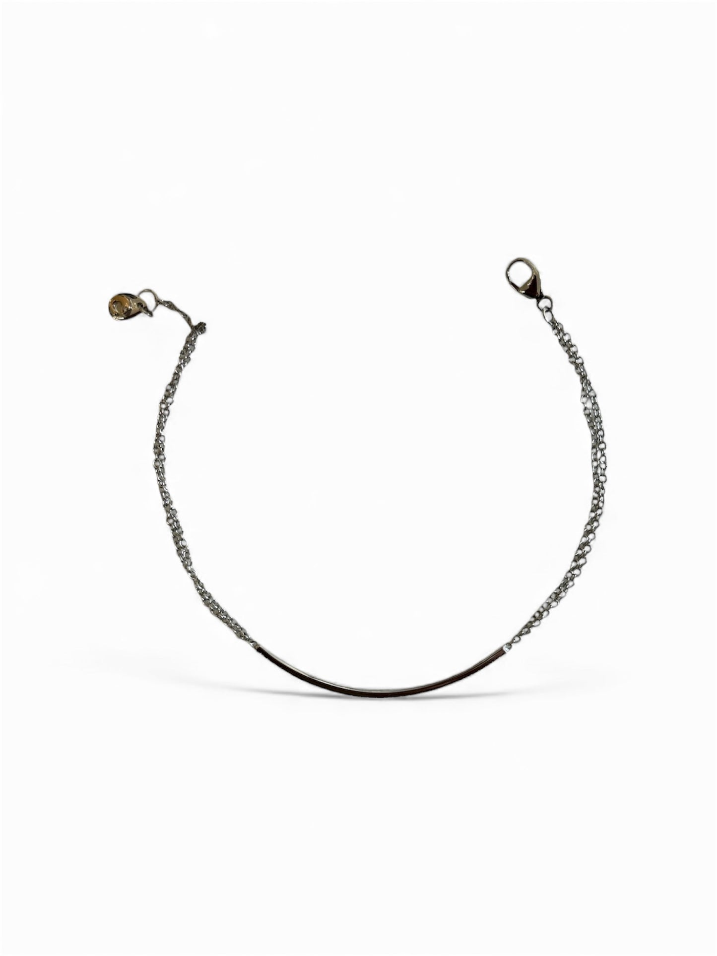 Bracciale Filo Targa Oro Bianco 18 Kt E Zaffiri Crivelli 234-5700-370