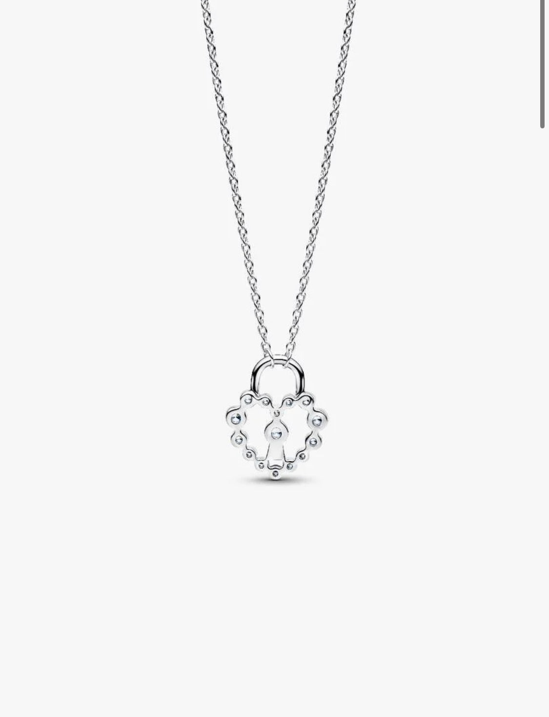 Collana Lucchetto Cuore Luminoso Argento Sterling 925 Pandora 394416C01-50