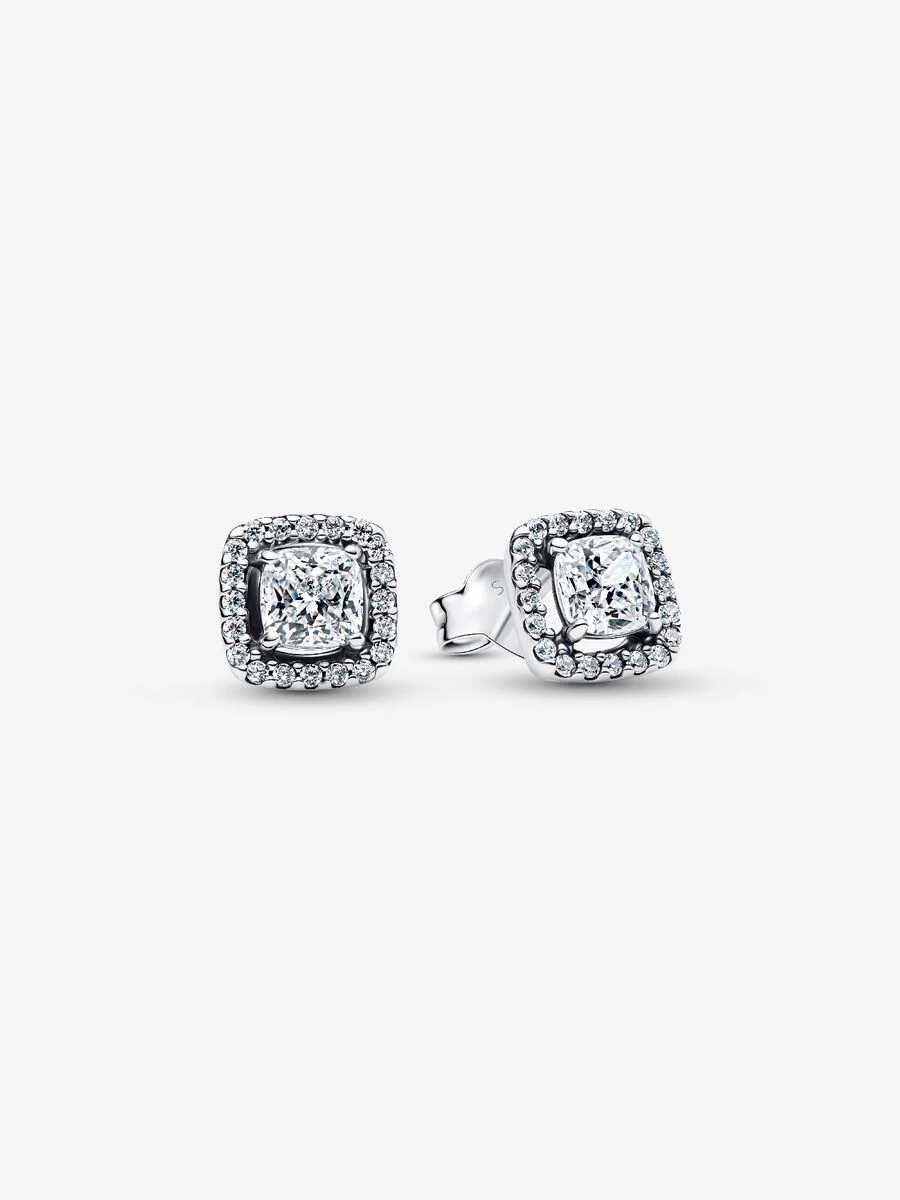Orecchini a lobo Punto Luce quadrato Argento Sterling 925 Pandora 293551C02