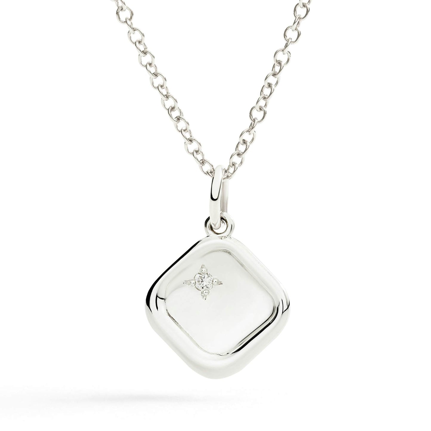 CIONDOLO SIGILLO ARGENTO & DIAMANTE BIANCO