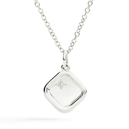 CIONDOLO SIGILLO ARGENTO & DIAMANTE BIANCO