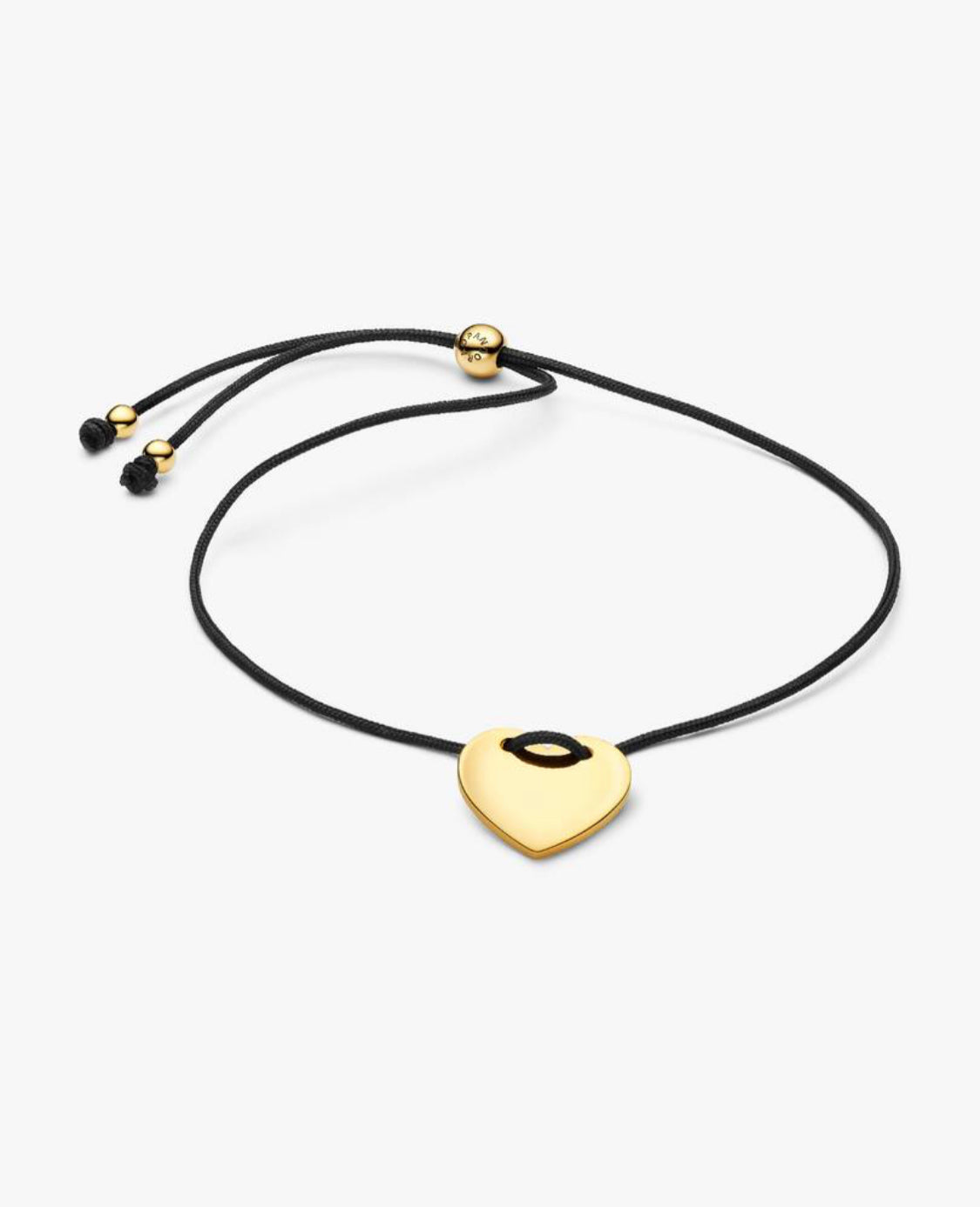 Bracciale Regolabile Cordino Nero con Cuore da incidere
Finitura in Oro Pandora 564420C01