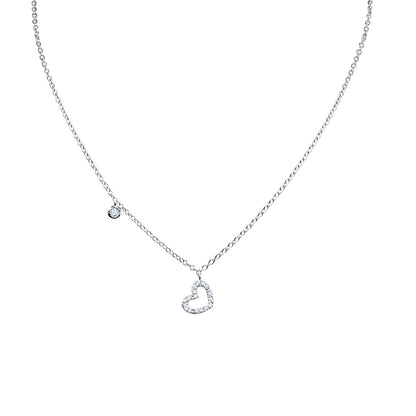 Girocollo Cuore oro bianco 18 Kt E Diamanti Crivelli 234-4018-G