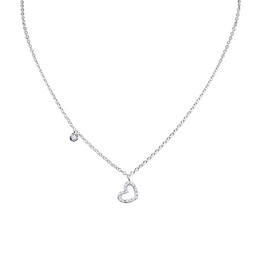 Girocollo Cuore oro bianco 18 Kt E Diamanti Crivelli 234-4018-G