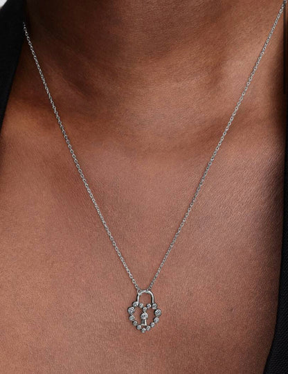 Collana Lucchetto Cuore Luminoso Argento Sterling 925 Pandora 394416C01-50