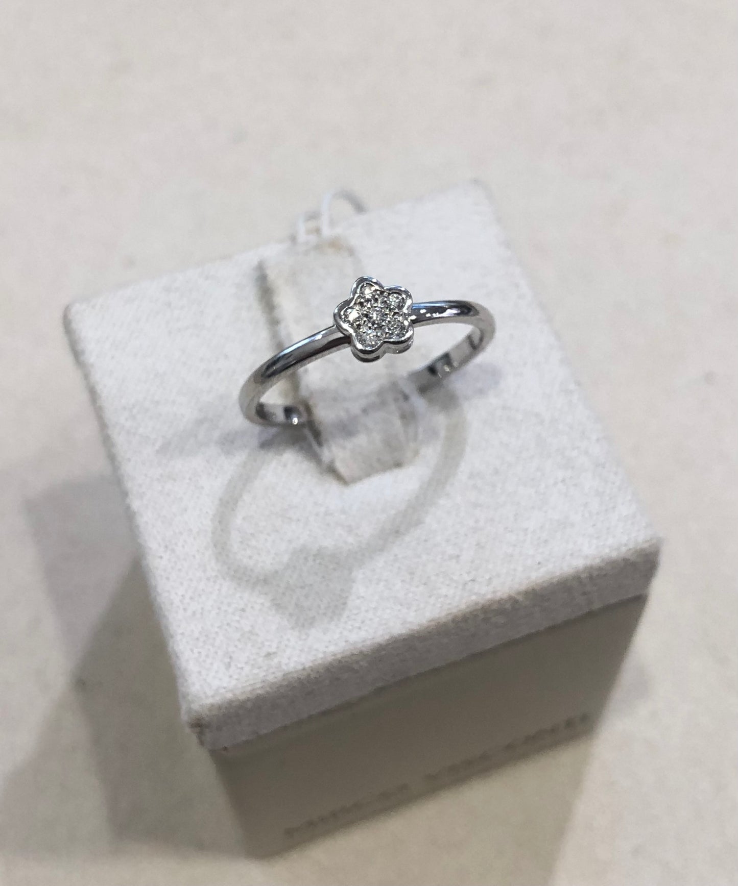 Anello Fiore con Diamante in Oro Bianco Mirco Visconti LF239