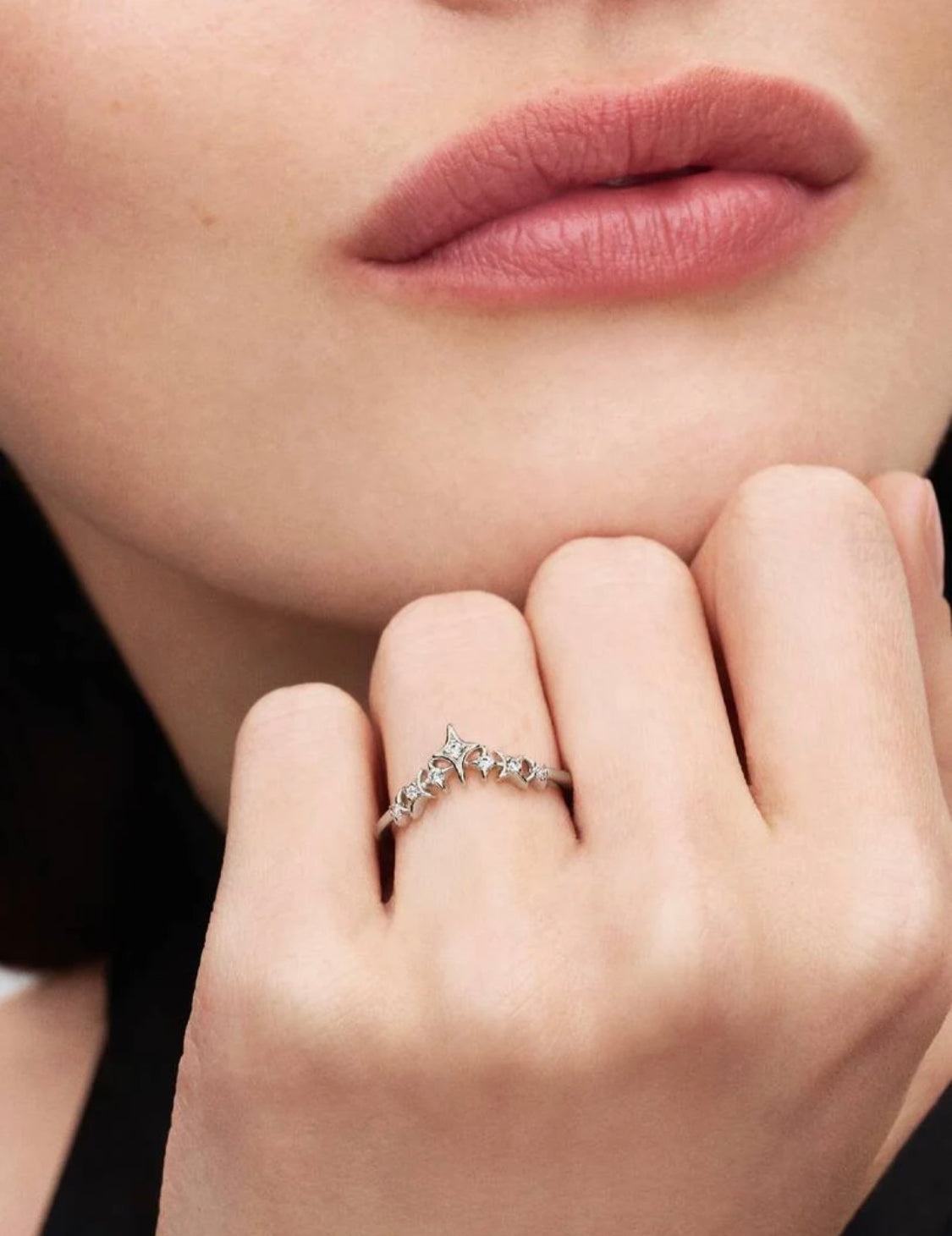 Anello Tiara con Stelle con Finitura in Platino Pandora 134946C01