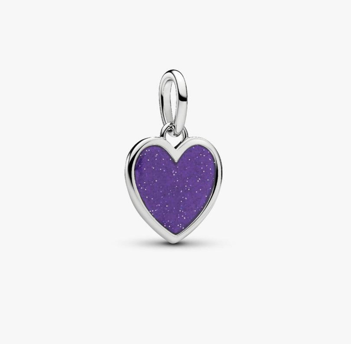 Charm Pendente Cuore Viola da Incidere con Finitura in Platino Pandora 735088C02