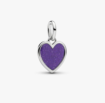 Charm Pendente Cuore Viola da Incidere con Finitura in Platino Pandora 735088C02