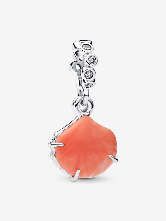 Charm Pendente Doppio Conchiglia Color Corallo Argento Sterling 925 Pandora 793821C01