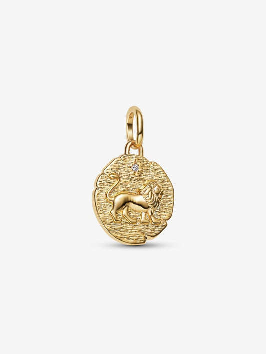 Charm Medallion Leone "Vita Veritas Virtus" Placcatura in Oro 14k Pandora 763974C01