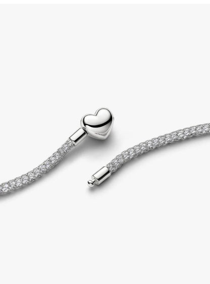 Collana Maglia Mesh con pietre luminose e Chiusura a Cuore Pandora 335080C01-45