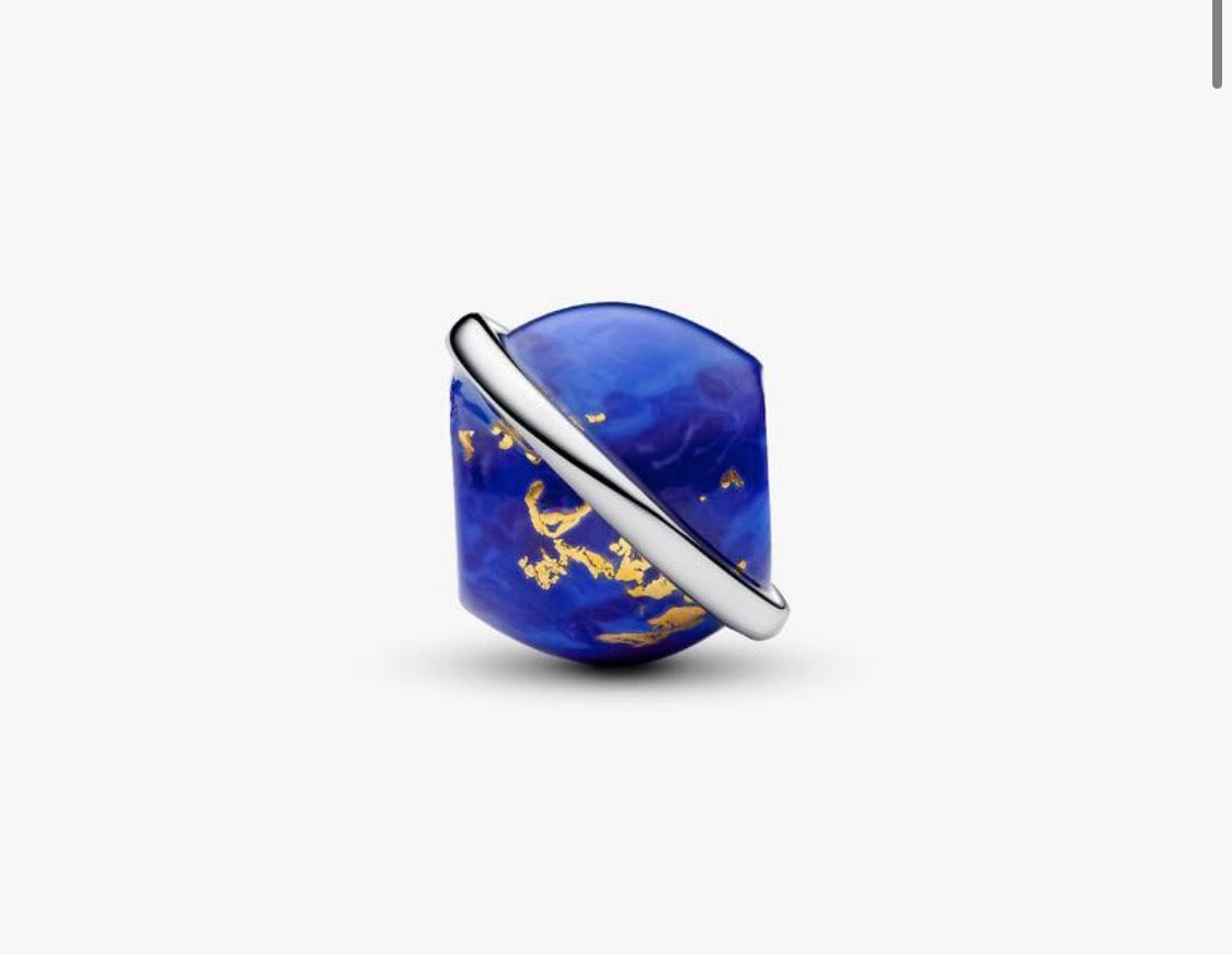 Charm Pianeta Blu con Finitura in Platino Pandora 735038C01