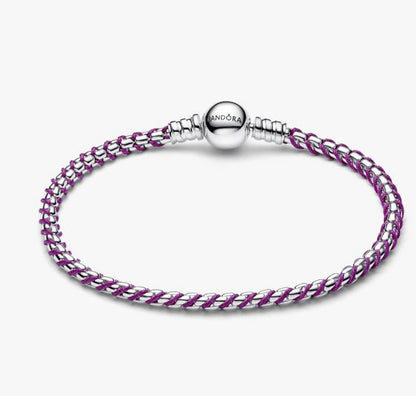 Bracciale Intreccio Tessuto Viola Pandora 593816C03
