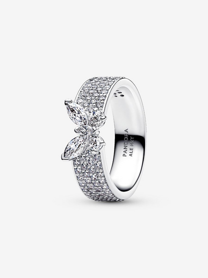 Anello Fascia Pavè con Farfalla Luminosa Argento Sterling 925 Pandora 194270C01