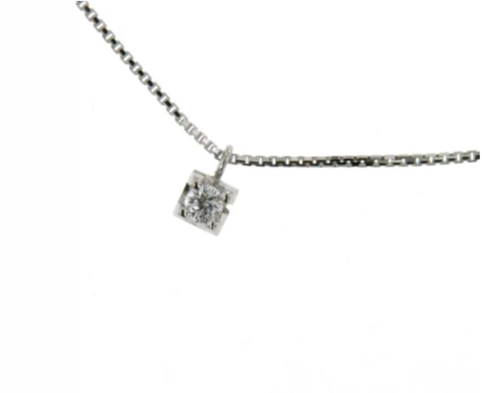 Girocollo Punto Luce con Diamante in Oro Bianco Mirco Visconti BN48/40