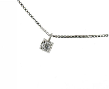 Girocollo Punto Luce con Diamante in Oro Bianco Mirco Visconti BN48/40