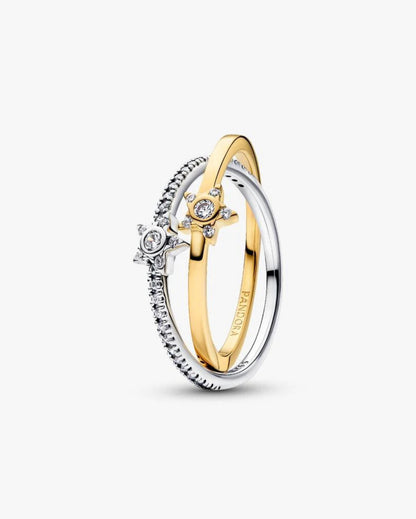 Anello Intrecciato Stelle Luminose Bicolore Pandora 165079C01