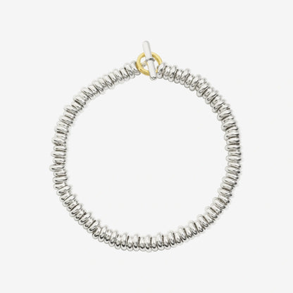 Rondelle Bracelet in Silver and 18 Kt Yellow Gold Dodo DBA600A_RONDE_000OA