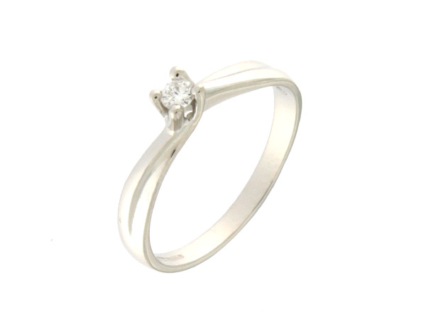 Anello Solitario con Diamanti e Oro Bianco Mirco Visconti FC200