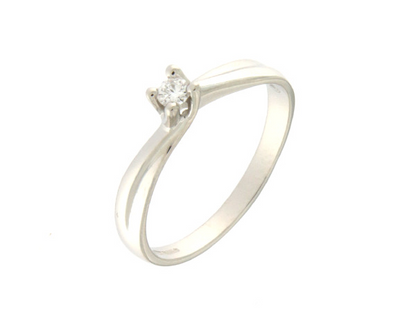 Anello Solitario con Diamanti e Oro Bianco Mirco Visconti FC200