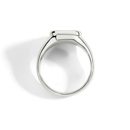 ANELLO SIGILLO ARGENTO & DIAMANTE BIANCO