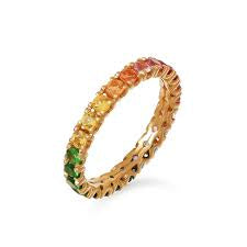 Anello Rainbow Oro Rosa 18 kt E Pietre Preziose Crivelli 024-2002