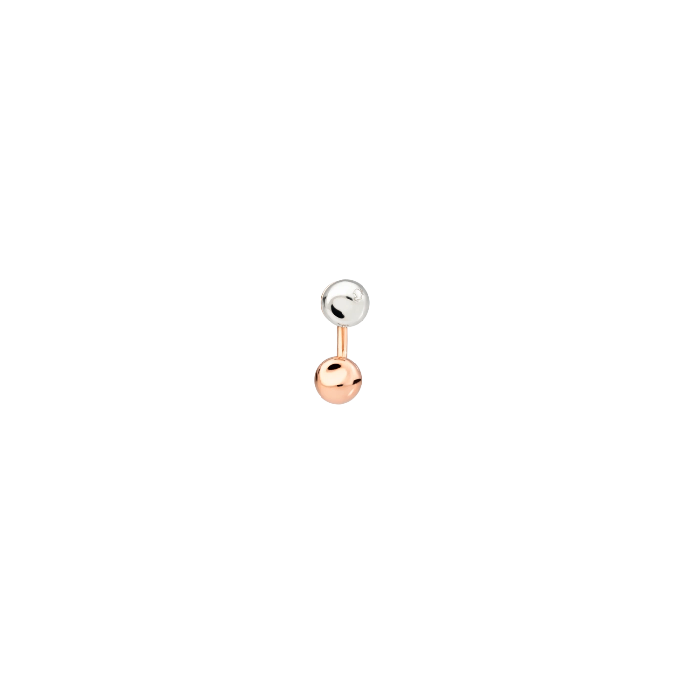 Nugget Piercing Earring 9 Kt Rose Gold Silver Dodo DHC1010_PEPIT_0009A