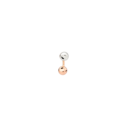 Nugget Piercing Earring 9 Kt Rose Gold Silver Dodo DHC1010_PEPIT_0009A