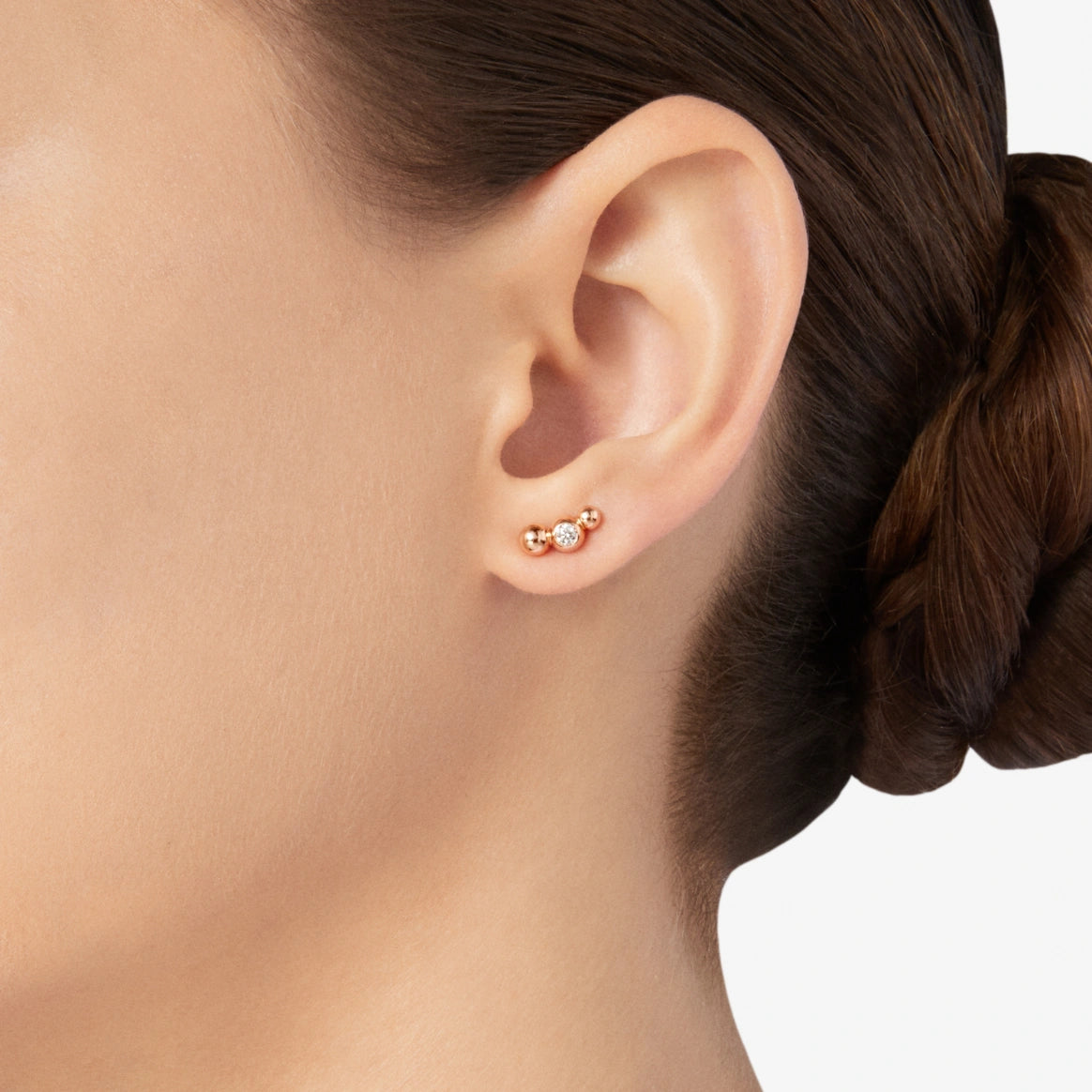 Bollicine Earring in 9 Kt Rose Gold with Dodo Diamond DHC3002_BOLLI_DB09R