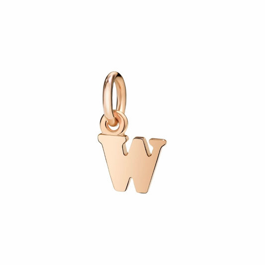 Small Letter W Pendant in 9 Kt Rose Gold Dodo Dlet9p/w