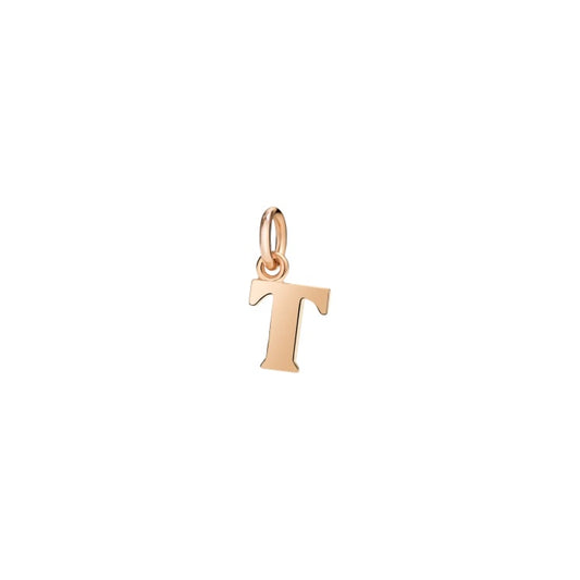 Large Letter T Pendant in 9 Kt Rose Gold Dodo DMB2023_LETTL_0009R