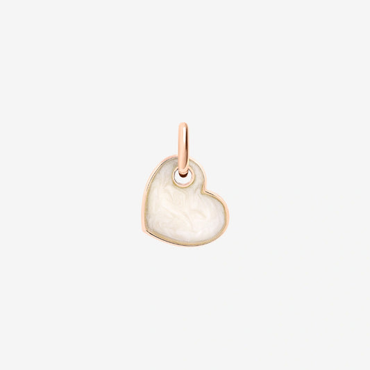 Heart Pendant White Enamel 9 Kt Rose Gold Dodo DMC4011_HEART_EPB9R