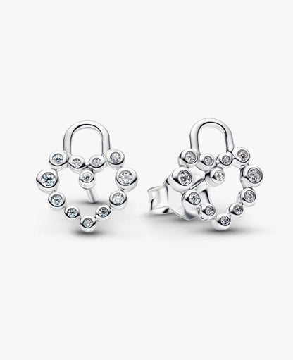 Orecchini Lucchetto Cuore Luminoso Argento Sterling 925 Pandora 294419C01