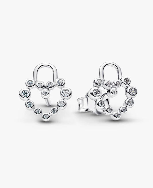 Orecchini Lucchetto Cuore Luminoso Argento Sterling 925 Pandora 294419C01