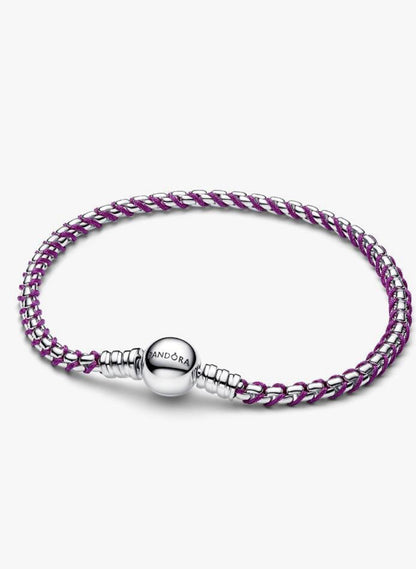 Bracciale Intreccio Tessuto Viola Pandora 593816C03