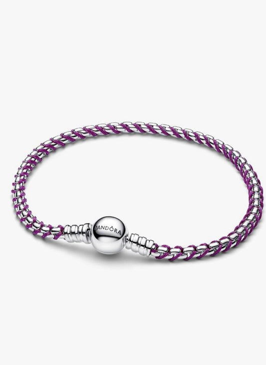 Bracciale Intreccio Tessuto Viola Pandora 593816C03