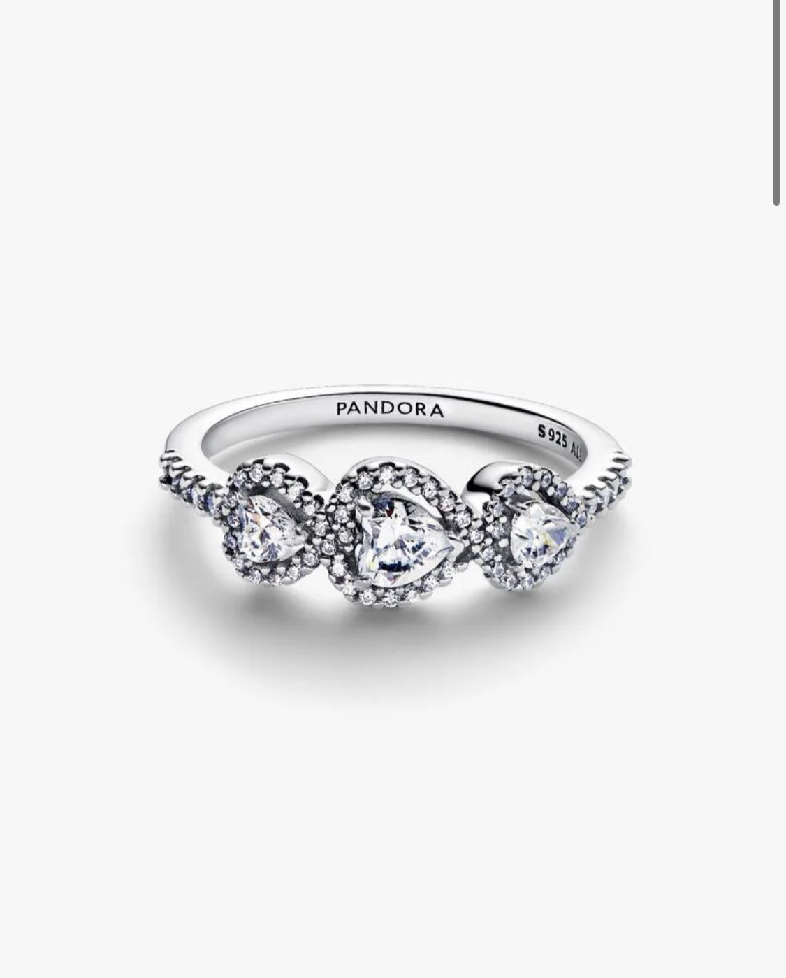 Anello Tre Cuori Argento Sterling925 Pandora 194413C01