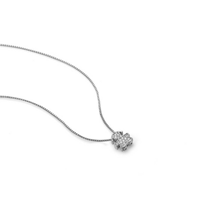 Collana i Tesorini Mini Sagoma Bimba in Oro Bianco e Diamanti Le Bebè LBB986