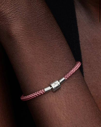 Bracciale in Corda Rosa con Chiusura a Barile Argento Sterling 925 Pandora 594530C01