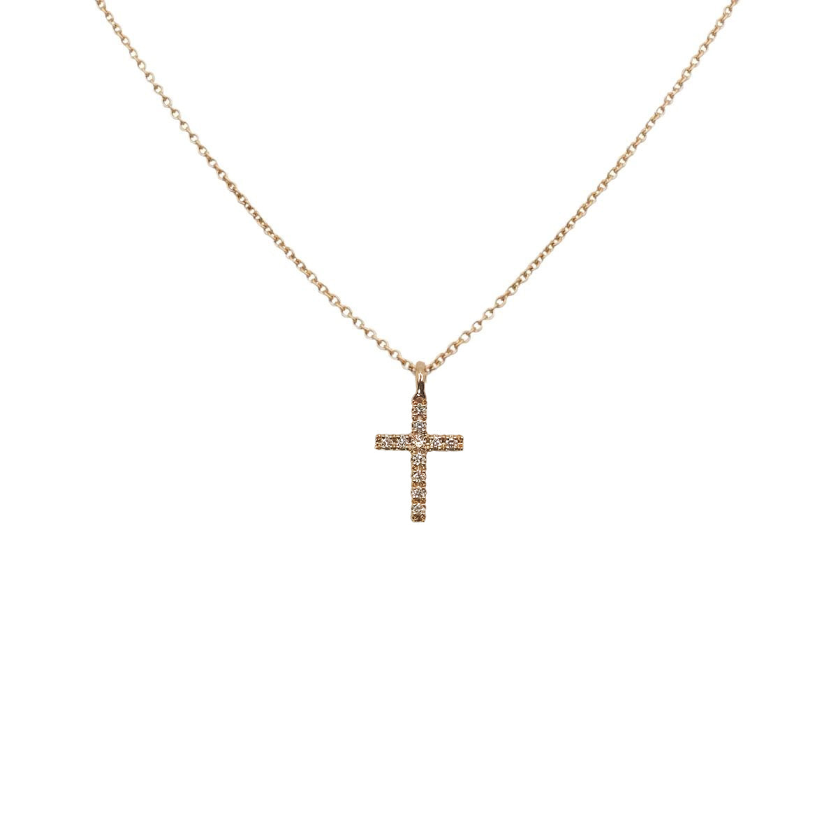 Girocollo Croce Oro Rosa 18 Kt E Diamanti Crivelli 234-3979