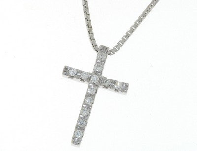 Girocollo Croce con Diamanti e Oro Bianco Mirco Visconti GM22/5