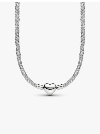 Collana Maglia Mesh con pietre luminose e Chiusura a Cuore Pandora 335080C01-45