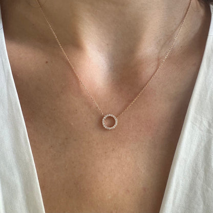 Girocollo Cerchio Silhouette Oro Giallo 18 Kt E Diamanti Crivelli 370-XN2027