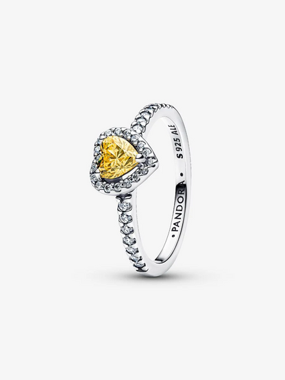 Anello Cuore in Rilievo Giallo Argento Sterling 925 Pandora 198421C06