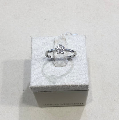 Anello Fiore con Diamante in Oro Bianco Mirco Visconti LF239