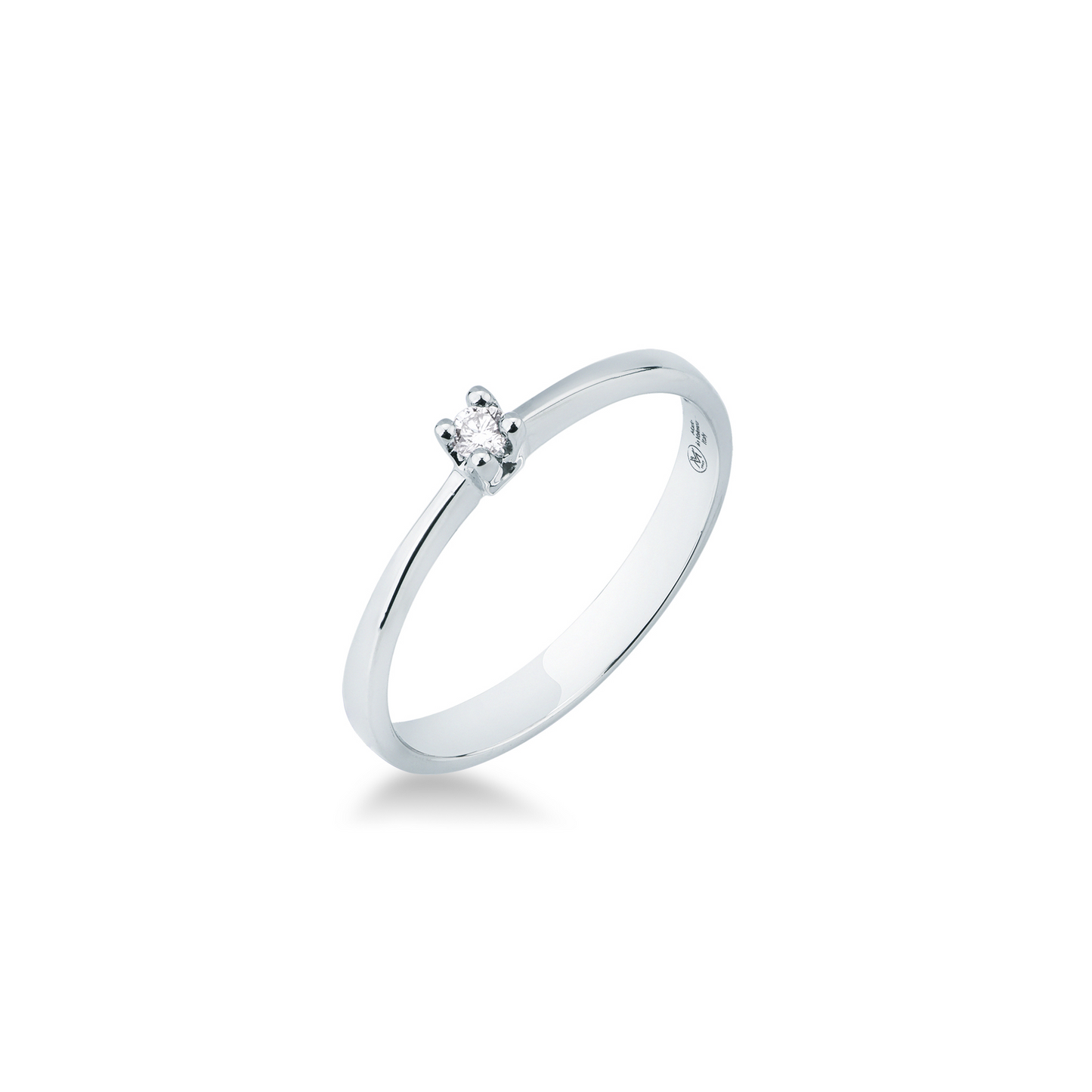 Anello Solitario con Diamanti e Oro Bianco Mirco Visconti GS074