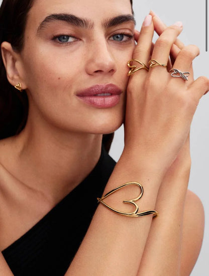 Anello Cuore Piccolo Linea Sinuosa Finitura in Oro Pandora 164361C00